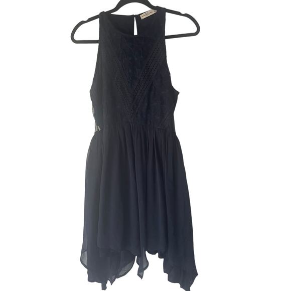 Abercrombie & Fitch Women Medium Blue Lace Chiffon Fairy Grunge Mini Dress - Picture 1 of 13